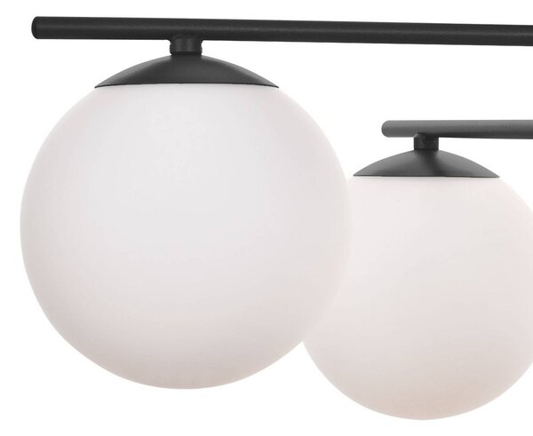 Domiluce Aurora mennyezeti világítás, fekete, Ø 50 cm, 4 izzós, üveg, E14, dimmelhető, Fekete, Nappali / Étkező, Üveg