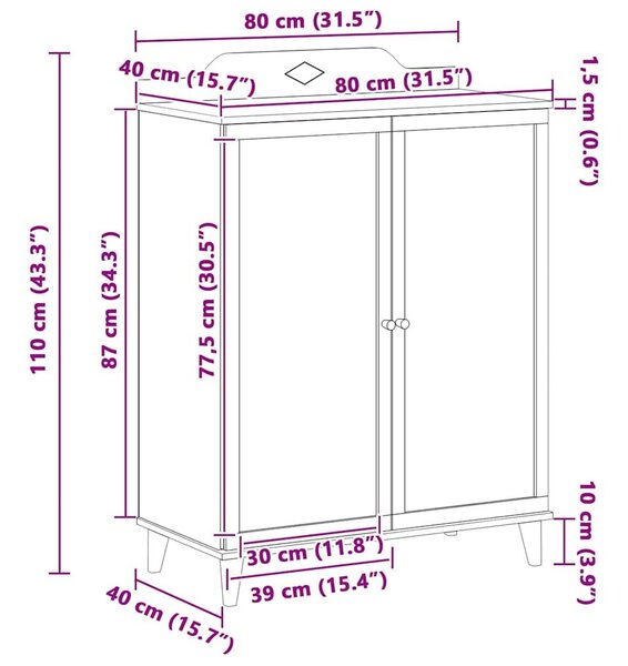 VidaXL Gyerekek Kreatív Tárolás ROROS Fehér 80 x 40 x 110 cm