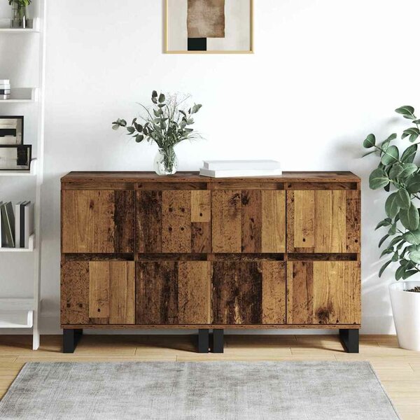 VidaXL Oldalszekrények 2 pcs Régi fa 120 x 35 x 70 cm Faanyag