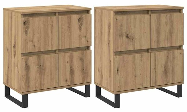 VidaXL Oldalszekrények 2 pcs kézműves tölgy 120 x 35 x 70 cm Faanyag