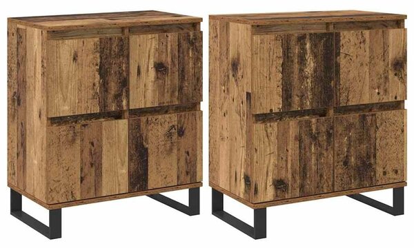 VidaXL Oldalszekrények 2 pcs Régi fa 120 x 35 x 70 cm Faanyag