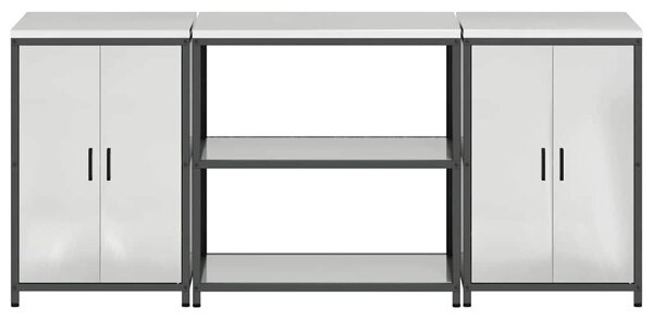 VidaXL Konyhai Tároló Készlet polcokkal 3 pcs Ezüst 210 x 50 x 92 cm