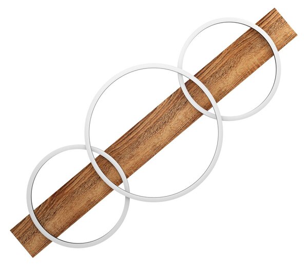 EGLO LED mennyezeti lámpa Boyal, fekete, 101 cm hosszú, fa, 3-lámpás., Sötét fa, Nappali / Étkező, Fa