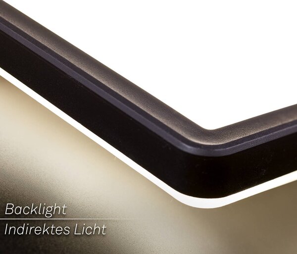 Briloner LED mennyezeti lámpa Tava, fekete, műanyag, 98cm, háttérvilágítással, Fekete, Nappali / Étkező, Műanyag, Modern
