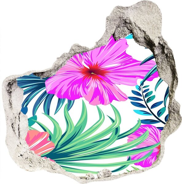 3d lyuk fal dekoráció Hawaii virágok