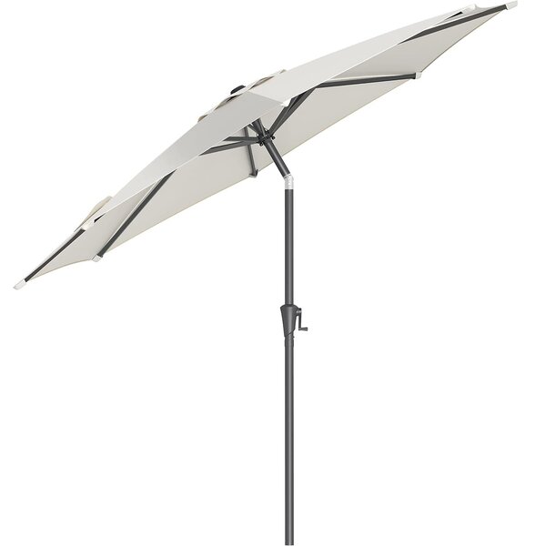 SONGMICS Kerti napernyő hajtókaros nyitással, dönthető rendszerrel, 300 cm, bézs