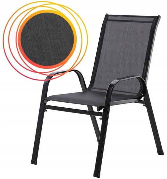 Textil kerti bútorgarnitúra, 2 székkel, 1 kanapéval és 1 asztallal, sötétszürke