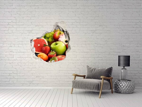 3d lyuk fal dekoráció Színes gyümölcsök