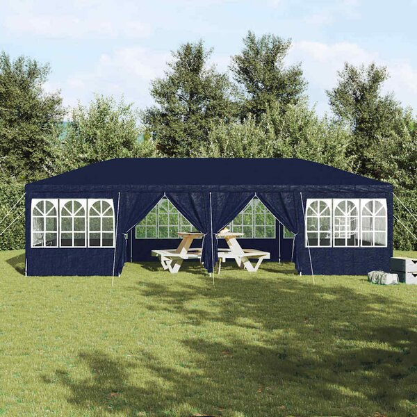 VidaXL Partysátor 800 x 400 x 266 cm, Poliészter és acél, Kék és Fehér
