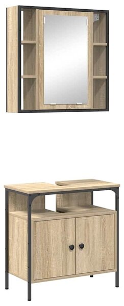 VidaXL Fürdőszoba bútor szett 2 db Barna 60 x 30 x 60 cm Szerelt fa