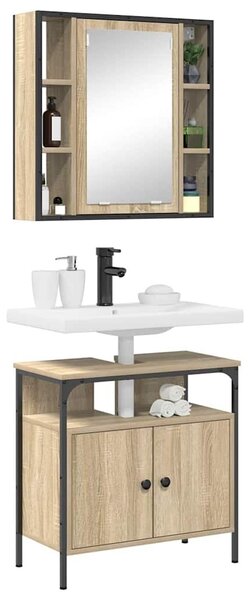 VidaXL Fürdőszoba bútor szett 2 db Barna 60 x 30 x 60 cm Szerelt fa