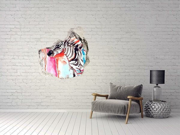 3d lyuk fal dekoráció Színes zebra