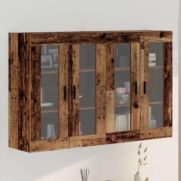 VidaXL Fali Szekrények 2 db Régi fa 69,5 x 34 x 90 cm Szerelt Fa