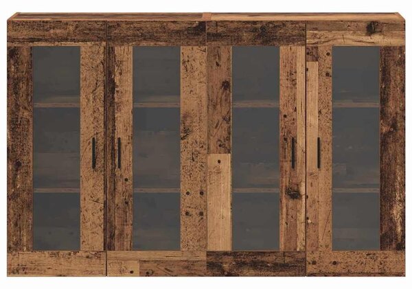 VidaXL Fali Szekrények 2 db Régi fa 69,5 x 34 x 90 cm Szerelt Fa