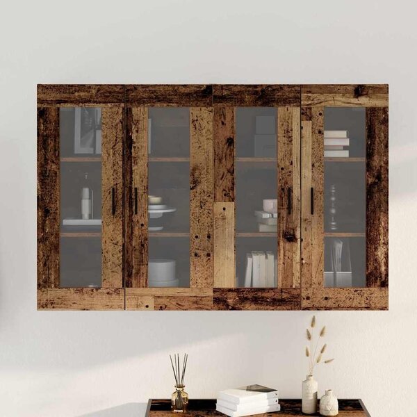 VidaXL Fali Szekrények 2 db Régi fa 69,5 x 34 x 90 cm Szerelt Fa