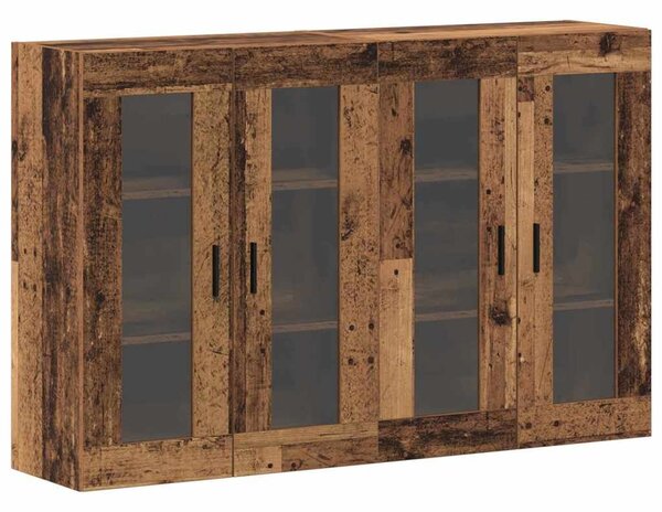 VidaXL Fali Szekrények 2 db Régi fa 69,5 x 34 x 90 cm Szerelt Fa
