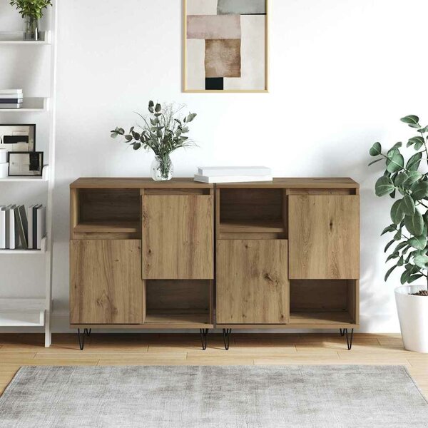 VidaXL Széf 2 db Artisan tölgy 60 x 35 x 70 cm