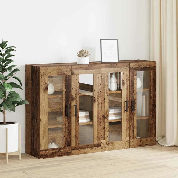 VidaXL Fali Szekrények 2 db Régi fa 69,5 x 34 x 90 cm Szerelt Fa