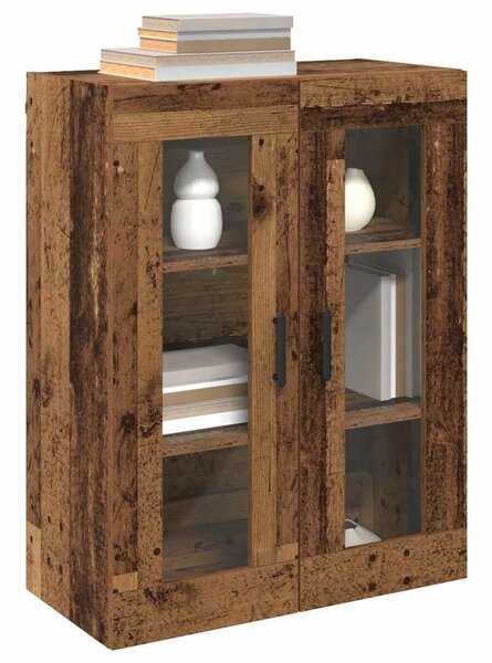 VidaXL Fali Szekrények 2 db Régi fa 69,5 x 34 x 90 cm Szerelt Fa
