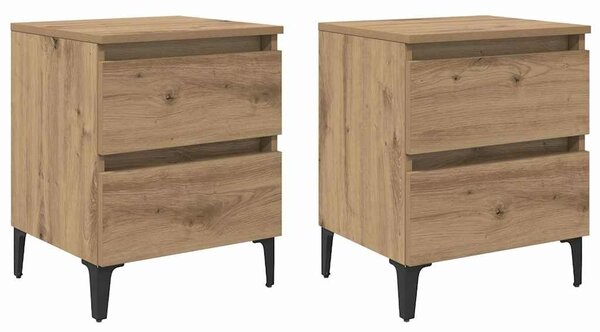 VidaXL Éjjeliszekrény 2 pcs kézműves tölgy 40 x 35 x 50 cm Faanyag