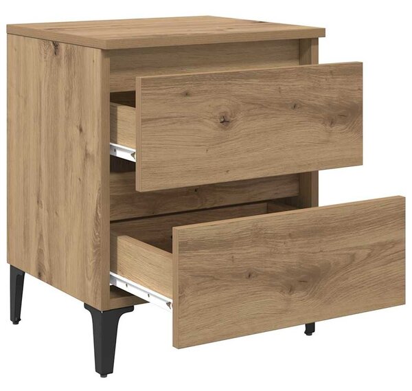 VidaXL Éjjeliszekrény 2 pcs kézműves tölgy 40 x 35 x 50 cm Faanyag