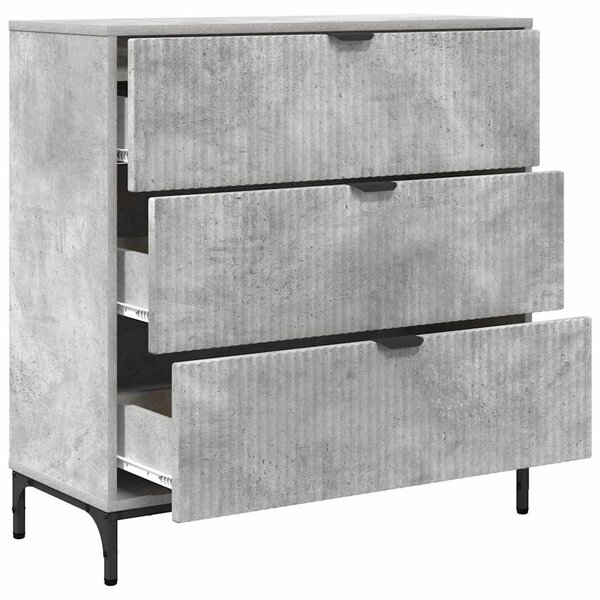 VidaXL Széf Beton Szürke 79,5 x 33 x 82 cm Szerelt Fa