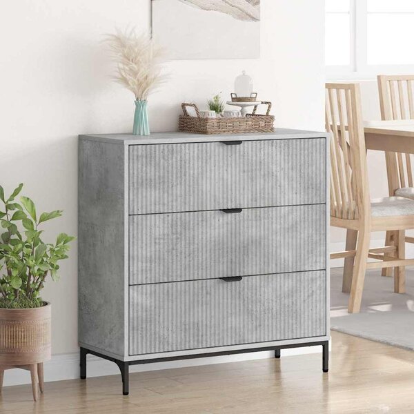 VidaXL Széf Beton Szürke 79,5 x 33 x 82 cm Szerelt Fa