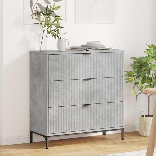 VidaXL Széf Beton Szürke 79,5 x 33 x 82 cm Szerelt Fa