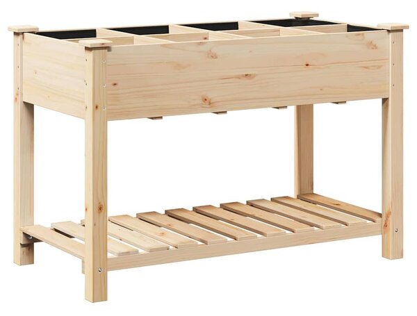 VidaXL Kerti cserép Bézs 115 x 59 x 76,5 cm Szilárd fenyőfa
