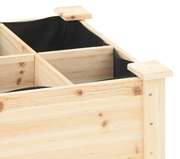 VidaXL Kerti cserép polcokkal Bézs 203.5 x 53 x 76.5 cm Tömör fenyőfa