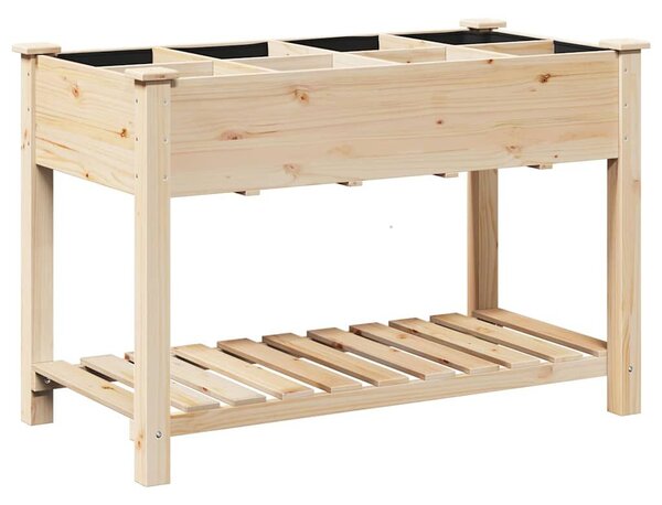 VidaXL Kerti cserép Bézs 115 x 59 x 76,5 cm Szilárd fenyőfa