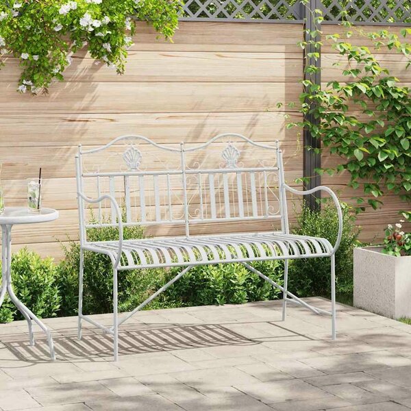 VidaXL Kerti pad Fehér 104 x 54 x 93cm Acél