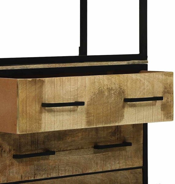 VidaXL Magasfiú fiókkal Barna 70 x 35 x 180 cm Tömör Mangófát