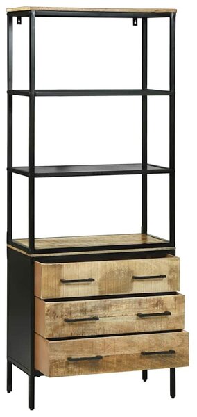 VidaXL Magasfiú fiókkal Barna 70 x 35 x 180 cm Tömör Mangófát
