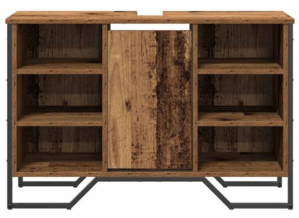 VidaXL Fürdőszobai mosdószekrény Öreg fa 91 x 35 x 60 cm Szerelt fa