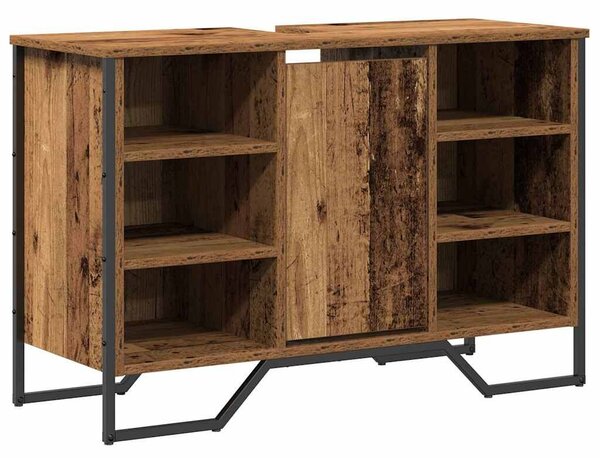 VidaXL Fürdőszobai mosdószekrény Öreg fa 91 x 35 x 60 cm Szerelt fa