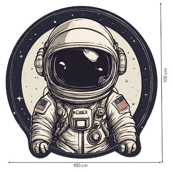 PIPPER. Kör alakú falmatrica "Űrhajós" Méret: 100cm