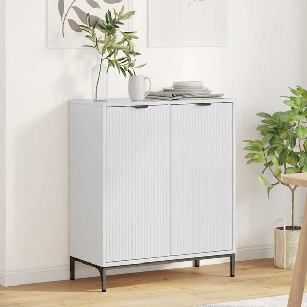 VidaXL Széf Magas Fényű Fehér 69,5 x 33 x 82 cm Szerelt Fa
