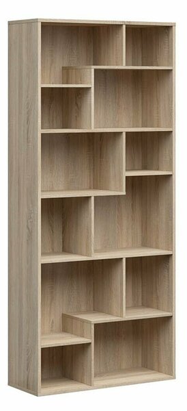 Könyvespolc Livevaro 107, Nyitott, Laminált forgácslap, 198x88x34cm, Sonoma tölgy