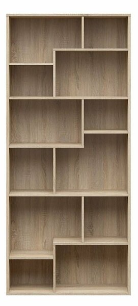 Könyvespolc Livevaro 107, Nyitott, Laminált forgácslap, 198x88x34cm, Sonoma tölgy