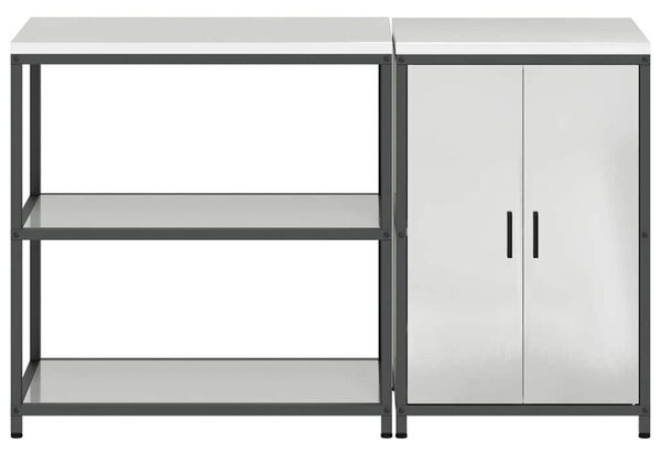 VidaXL Konyhai Tároló Készlet polcokkal 2 pcs Ezüst Horganyzott acél