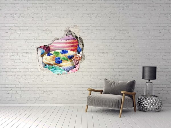 3d fali matrica lyuk a falban Színes muffin