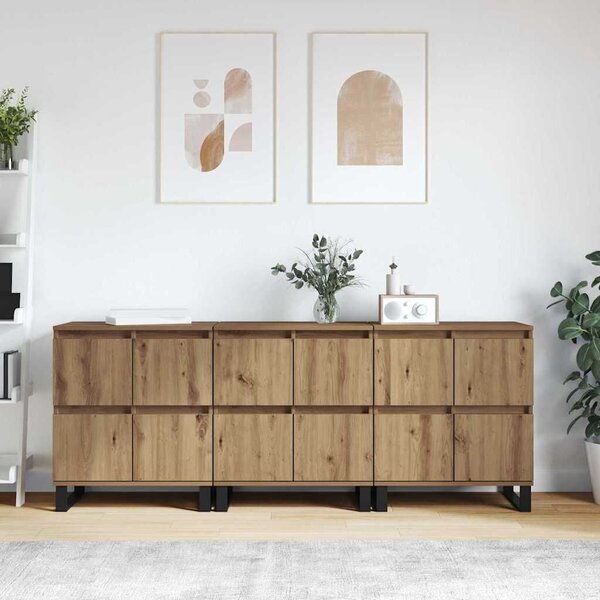 VidaXL Széf 3 db Artisan tölgy 60 x 35 x 70 cm