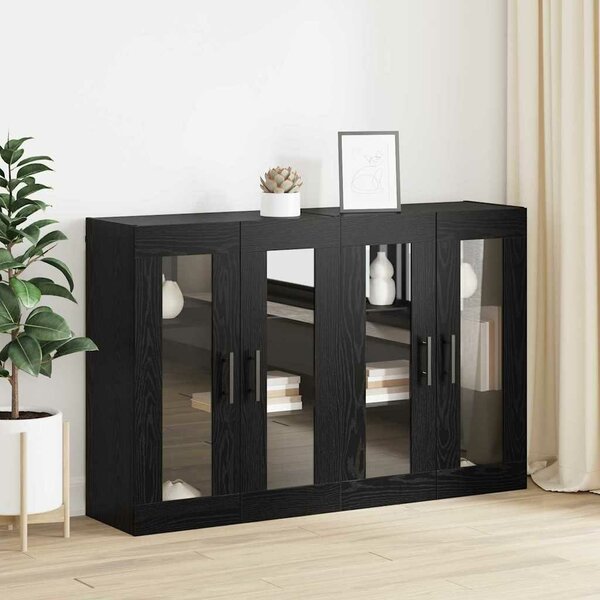 VidaXL Fali Szekrények 2 db Musta tammi 69,5 x 34 x 90 cm Szerelt Fa