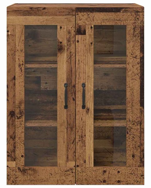 VidaXL Tárolószekrény Falra szerelhető Öreg fa 69,5 x 34 x 90 cm