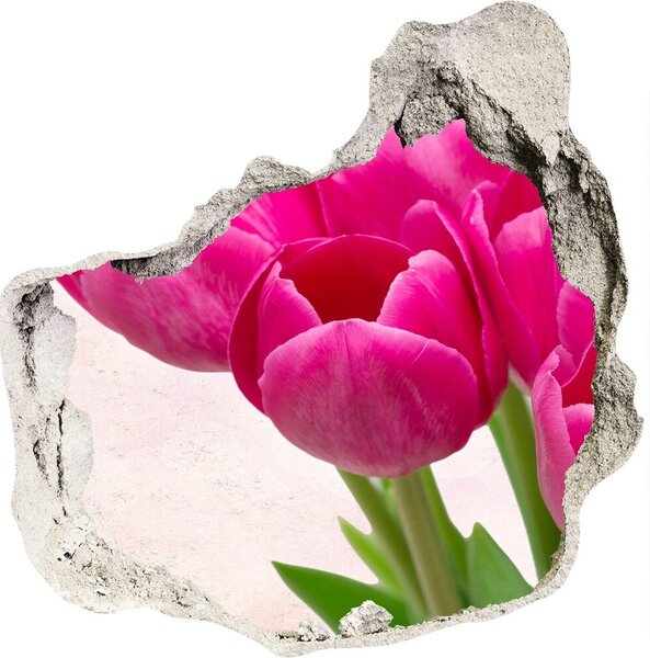 3d fali matrica lyuk a falban Rózsaszín tulipánok
