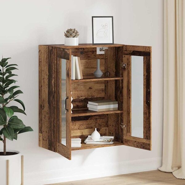 VidaXL Tárolószekrény Falra szerelhető Öreg fa 69,5 x 34 x 90 cm