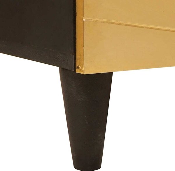 VidaXL Széf Fekete és Arany 60 x 33 x 75 cm Tömör Mangófát