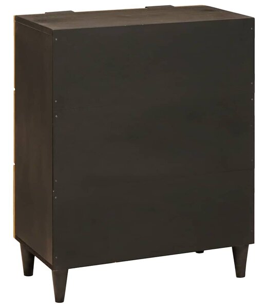 VidaXL Széf Fekete és Arany 60 x 33 x 75 cm Tömör Mangófát