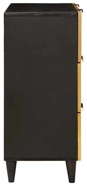 VidaXL Széf Fekete és Arany 60 x 33 x 75 cm Tömör Mangófát